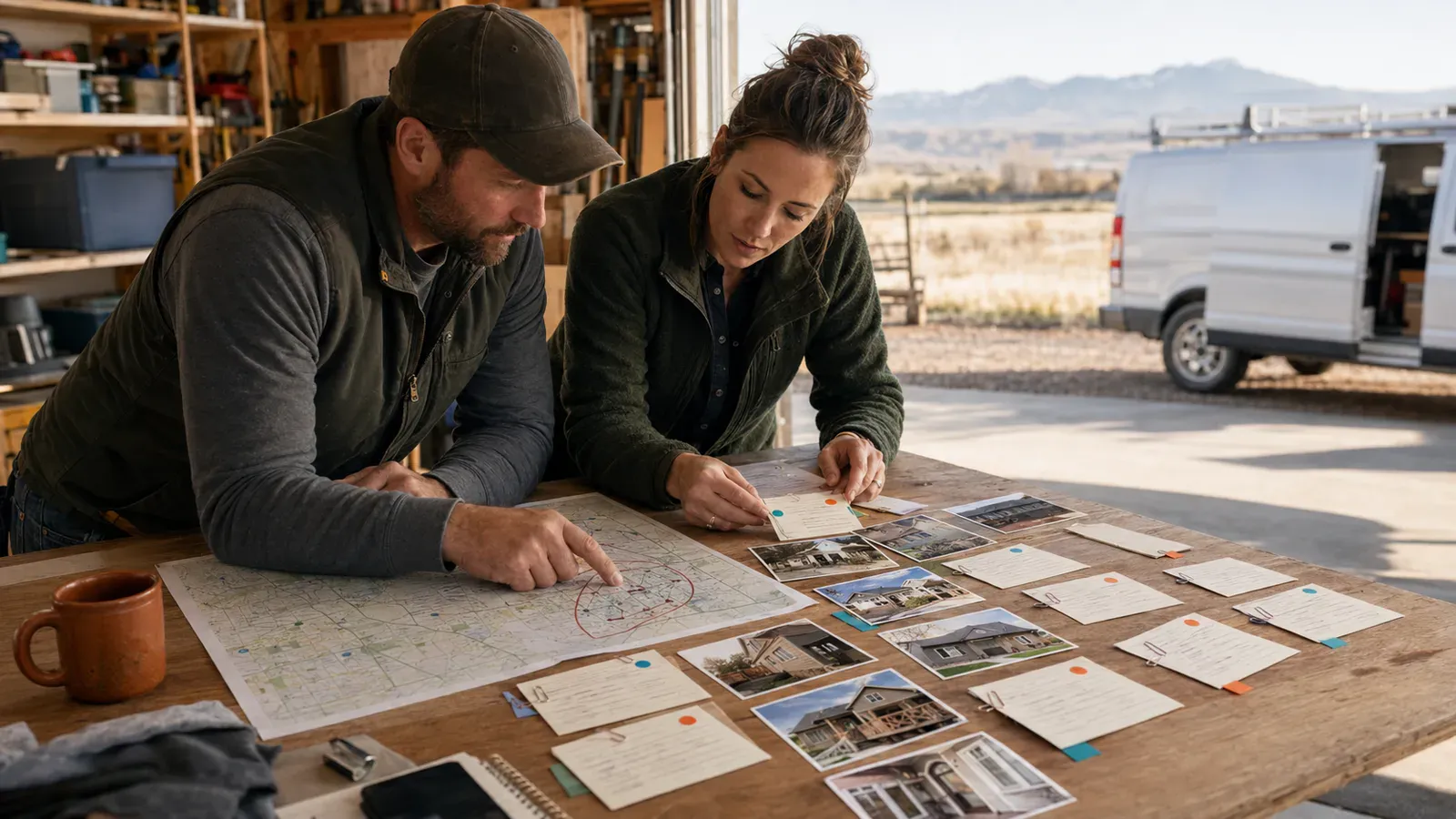 A contractor and homeowner discussing service needs and project expectations